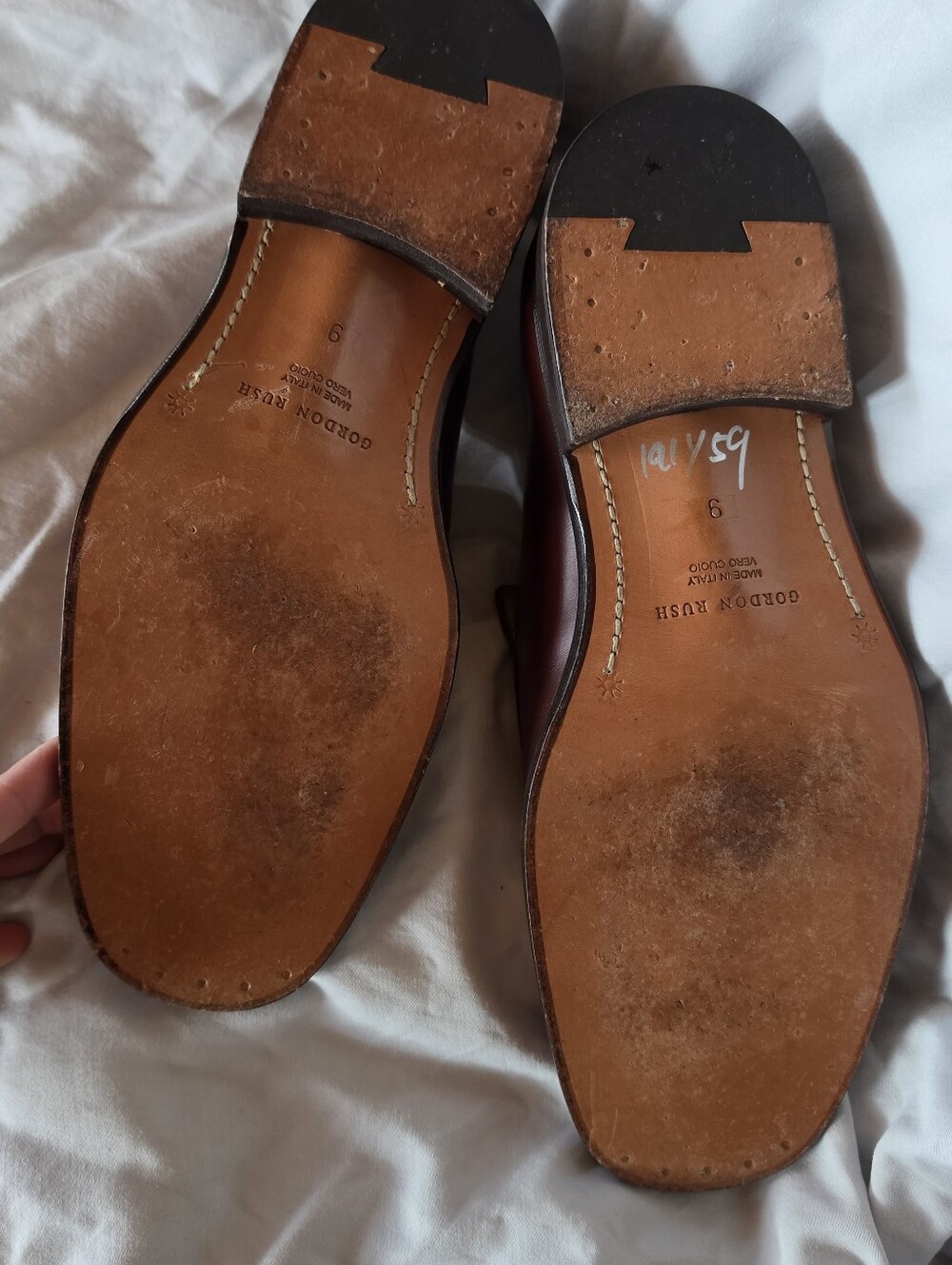 Men's Burgundy Leather Slip-On Dress Loafers - Picture 3 of 4